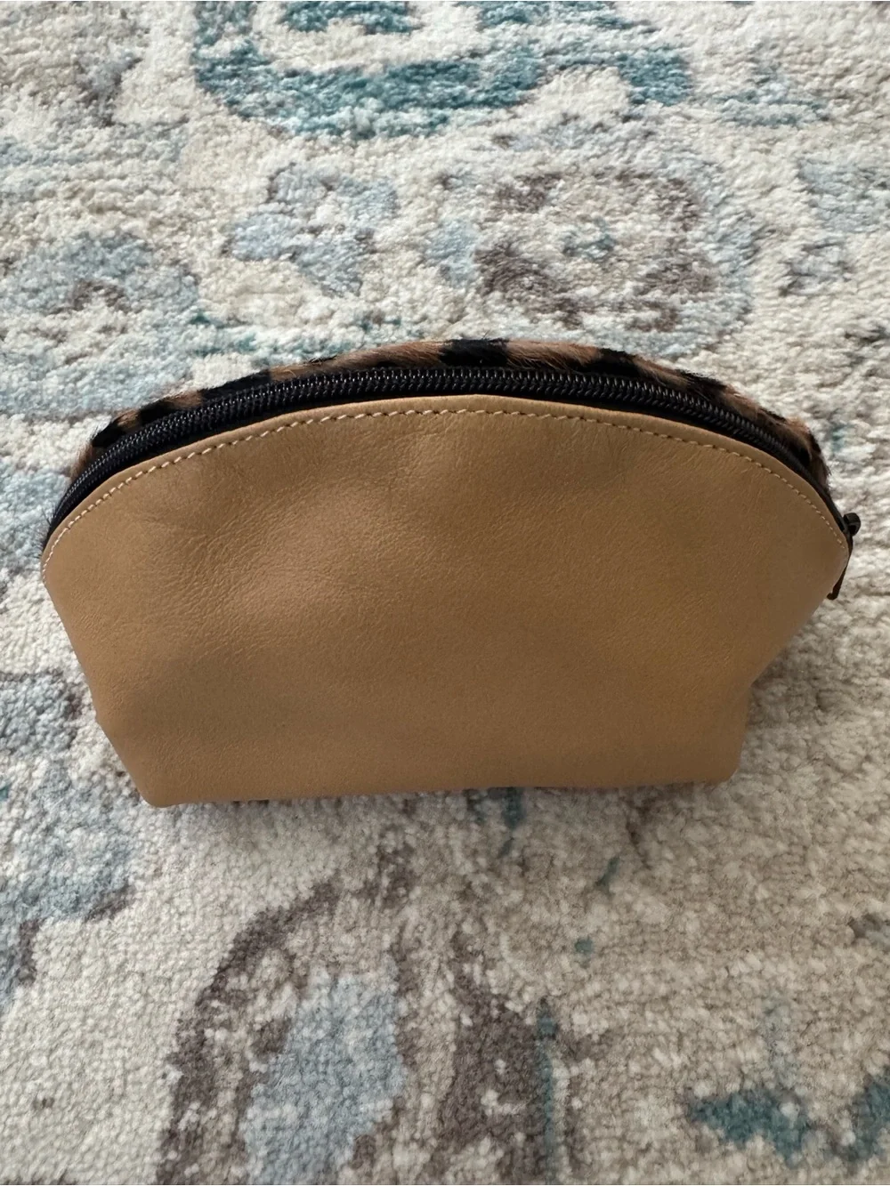 Cow High Brown Cowhide Animal Print Makeup Cosmetic Bag Zipper Pouch Western